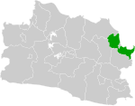 Map of West Java highlighting Cirebon Regency